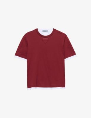 Oversized Round-Neck Cotton-Jersey T-Shirt by PRADA