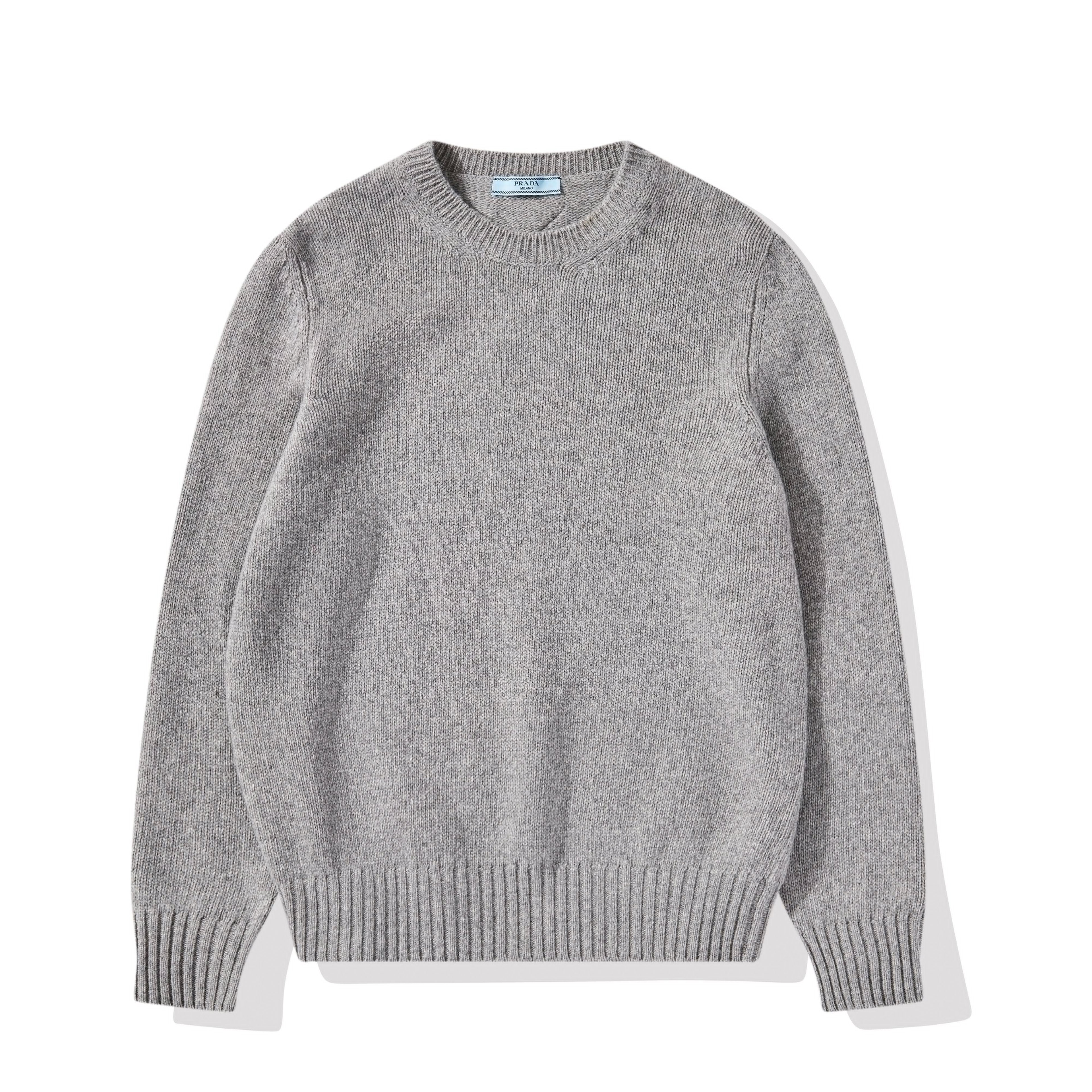 PRADA -  Women’s Wool and Cashmere Crew-Neck Sweater - (Grey) by PRADA