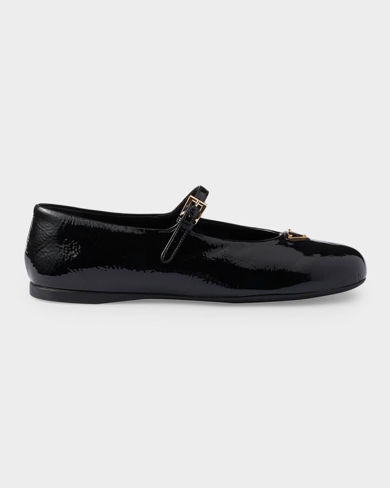 Patent Leather Ballerina Flats by PRADA