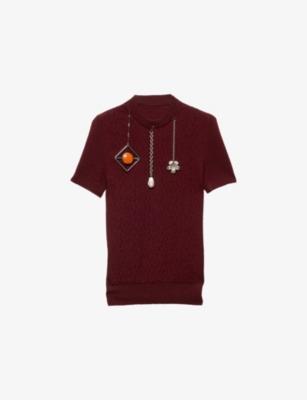 Pendant-Embellished Short-Sleeved Wool Jumper by PRADA