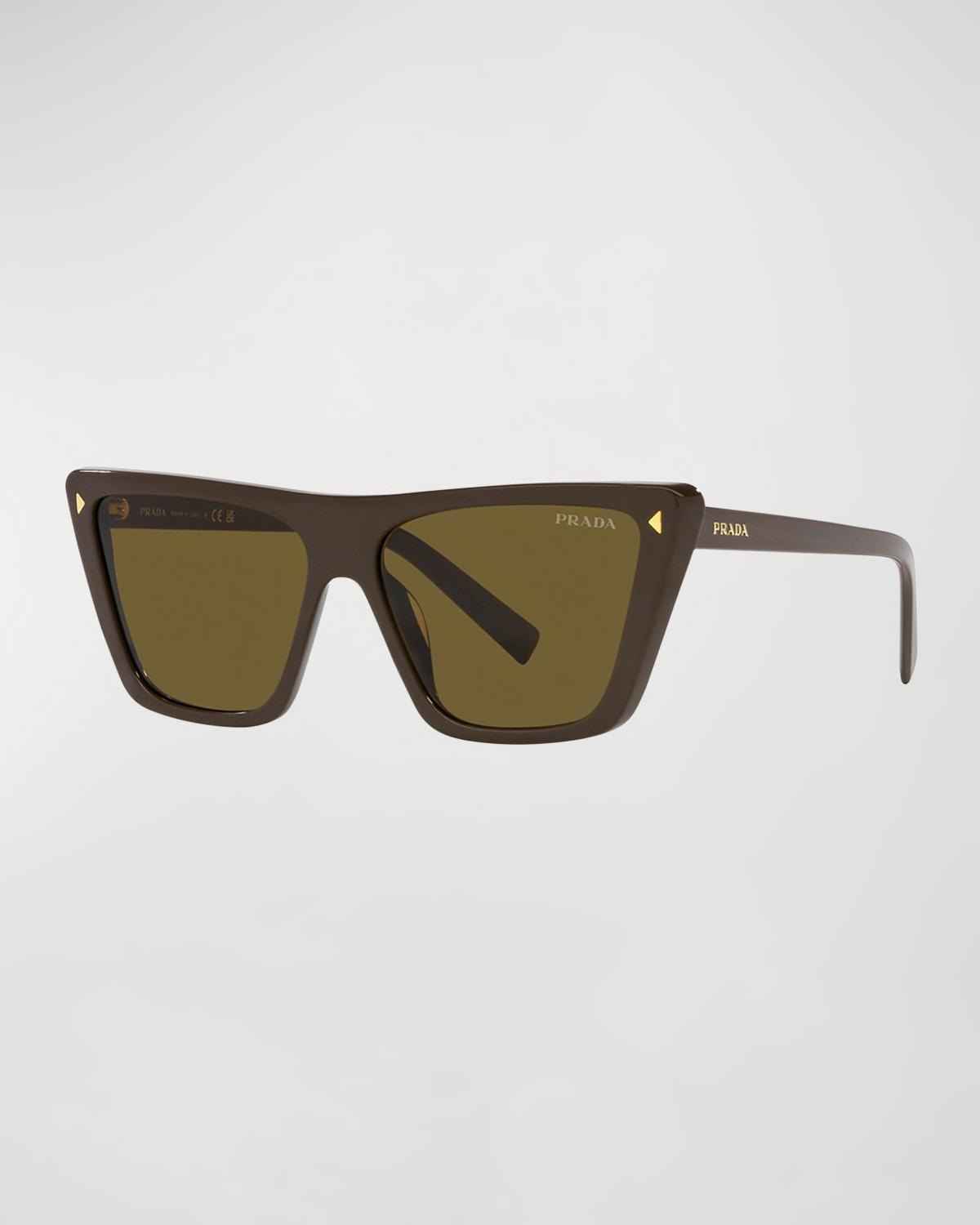 Polarized Logo Acetate Butterfly Sunglasses by PRADA