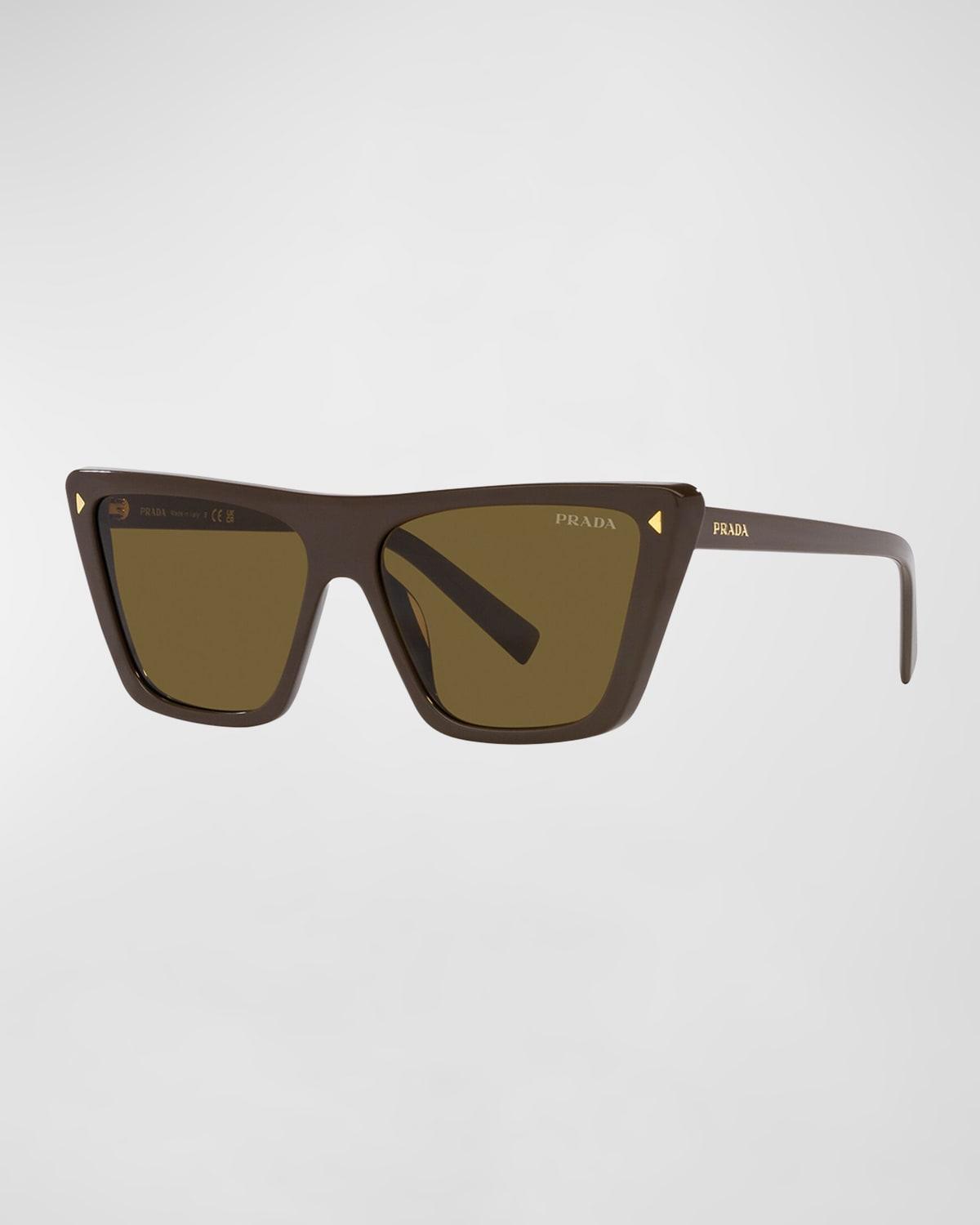 Polarized Logo Acetate Butterfly Sunglasses by PRADA