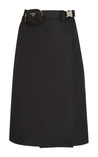 Prada Belted Gabardine Midi Skirt - Moda Operandi by PRADA