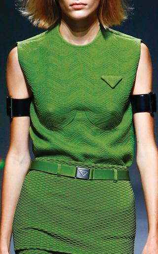 Prada Bra-Detailed Jacquard Top - Moda Operandi by PRADA