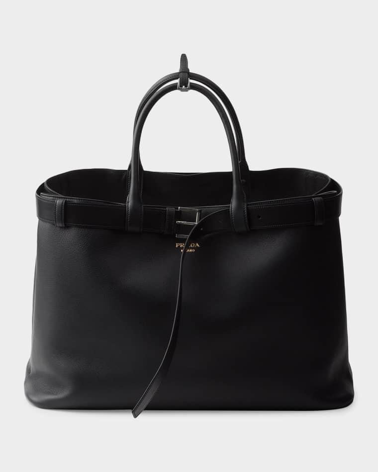 Prada Buckle Leather Bag With Belt by PRADA