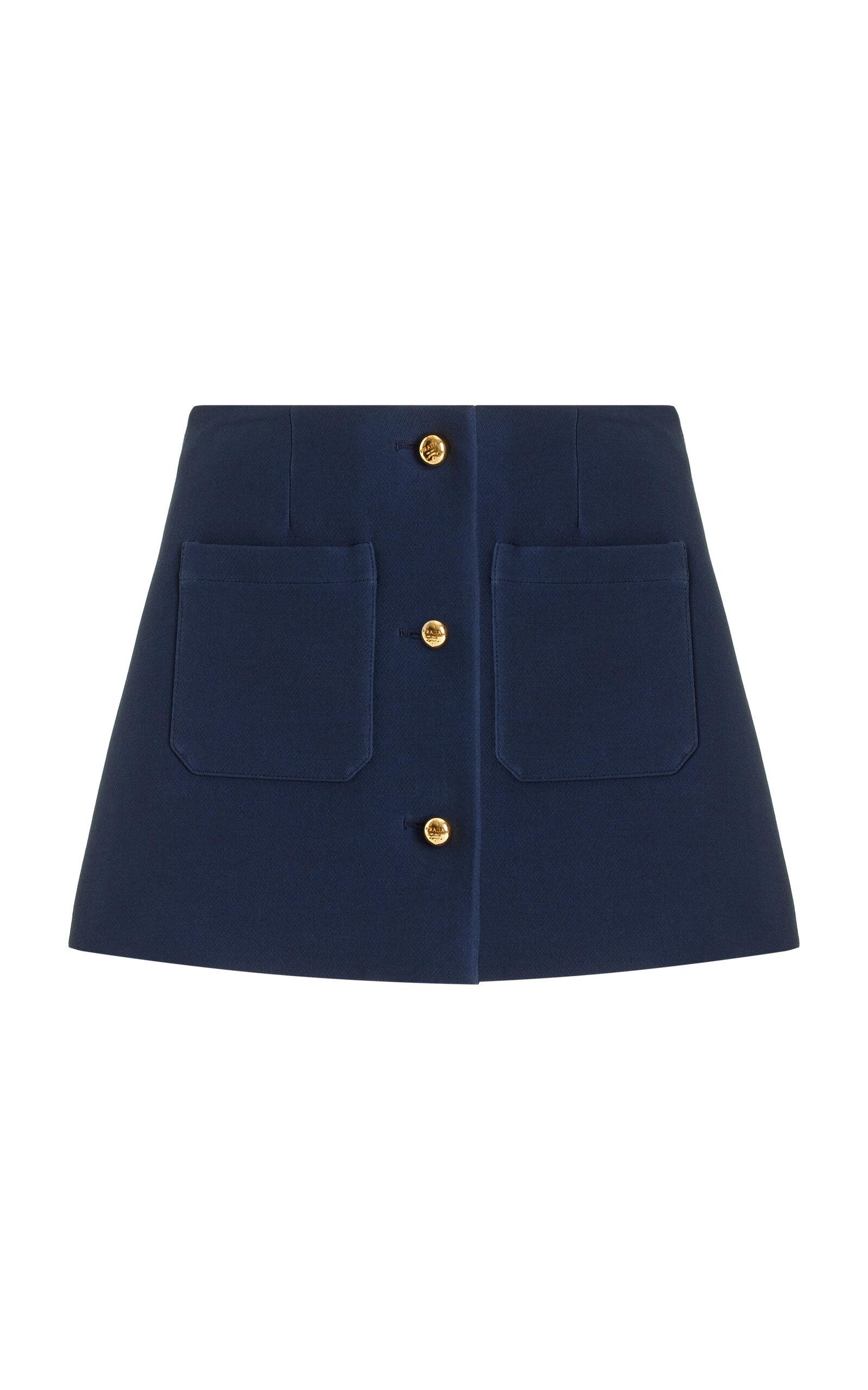 Prada Buttoned Wool-Silk Twill Mini Skirt - Moda Operandi by PRADA