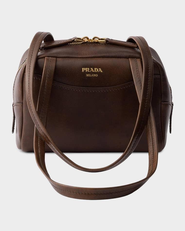Prada Carry Antiqued Leather Shoulder Bag by PRADA