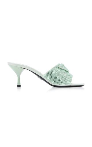 Prada Crystal-Covered Satin Sandals - Moda Operandi by PRADA