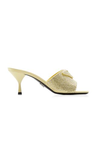 Prada Crystal-Covered Satin Sandals - Moda Operandi by PRADA