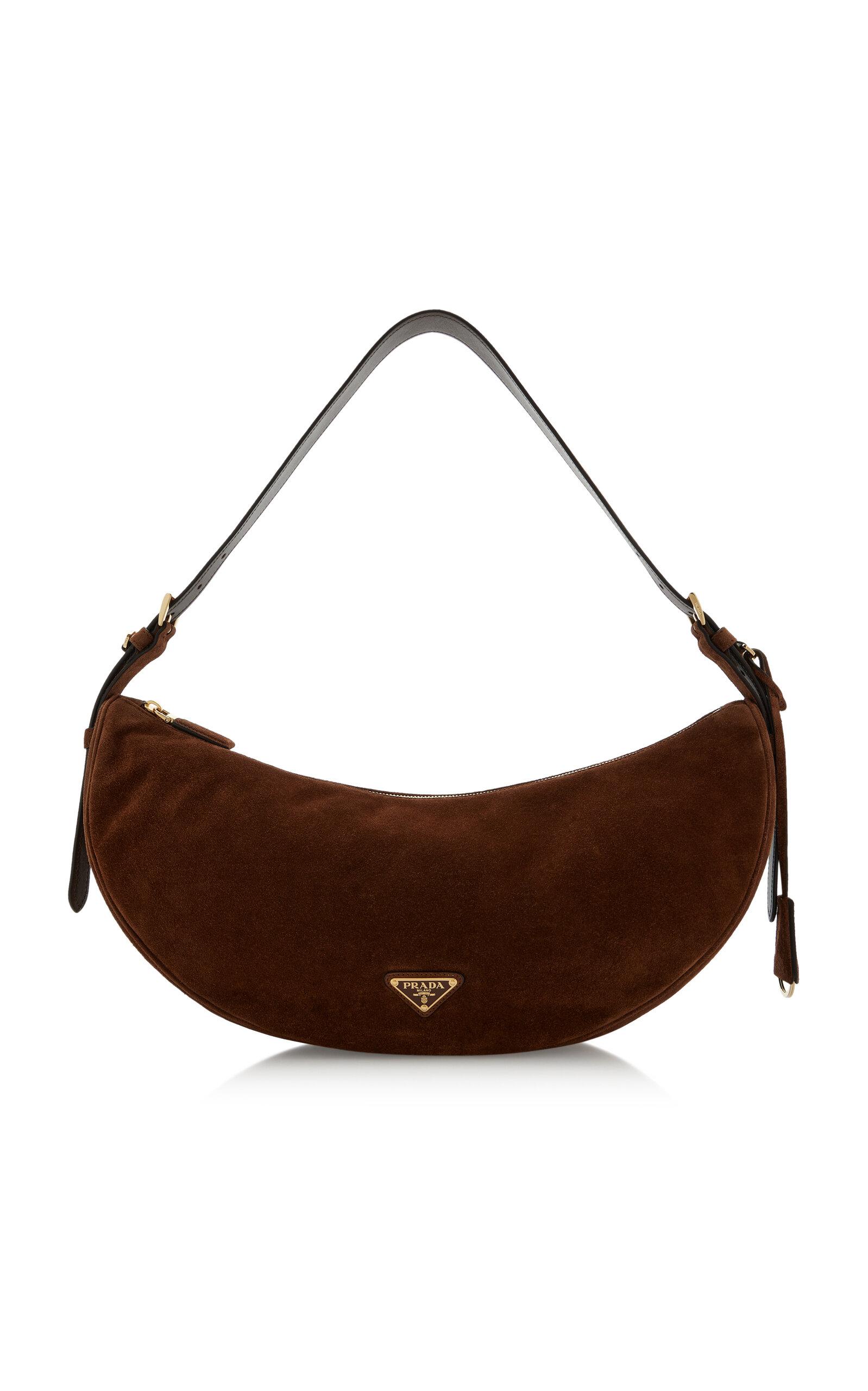 Prada Demi-Lune Large Suede Shoulder Bag - Moda Operandi by PRADA