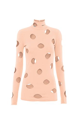 Prada Distressed Jersey Turtleneck Top - Moda Operandi by PRADA