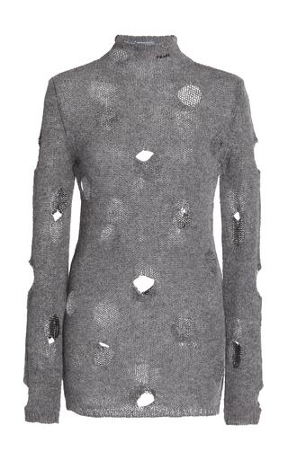 Prada Distressed Wool Turtleneck Top - Moda Operandi by PRADA