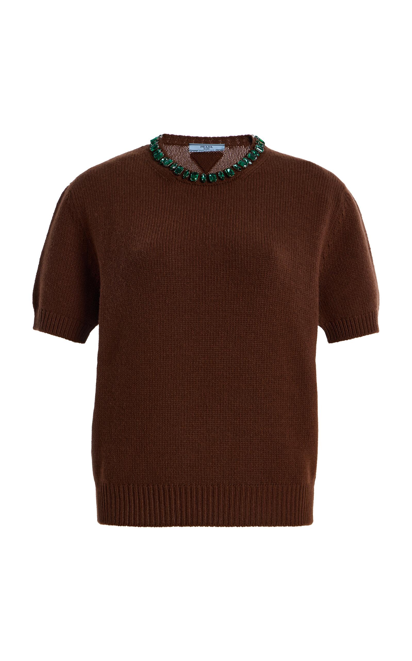 Prada Embellished Wool-Cashmere Sweater - Moda Operandi by PRADA