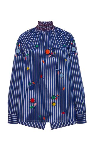 Prada Embroidered Cotton Smocked Top - Moda Operandi by PRADA