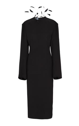 Prada Feather-Embellished Sable Midi Dress - Moda Operandi by PRADA