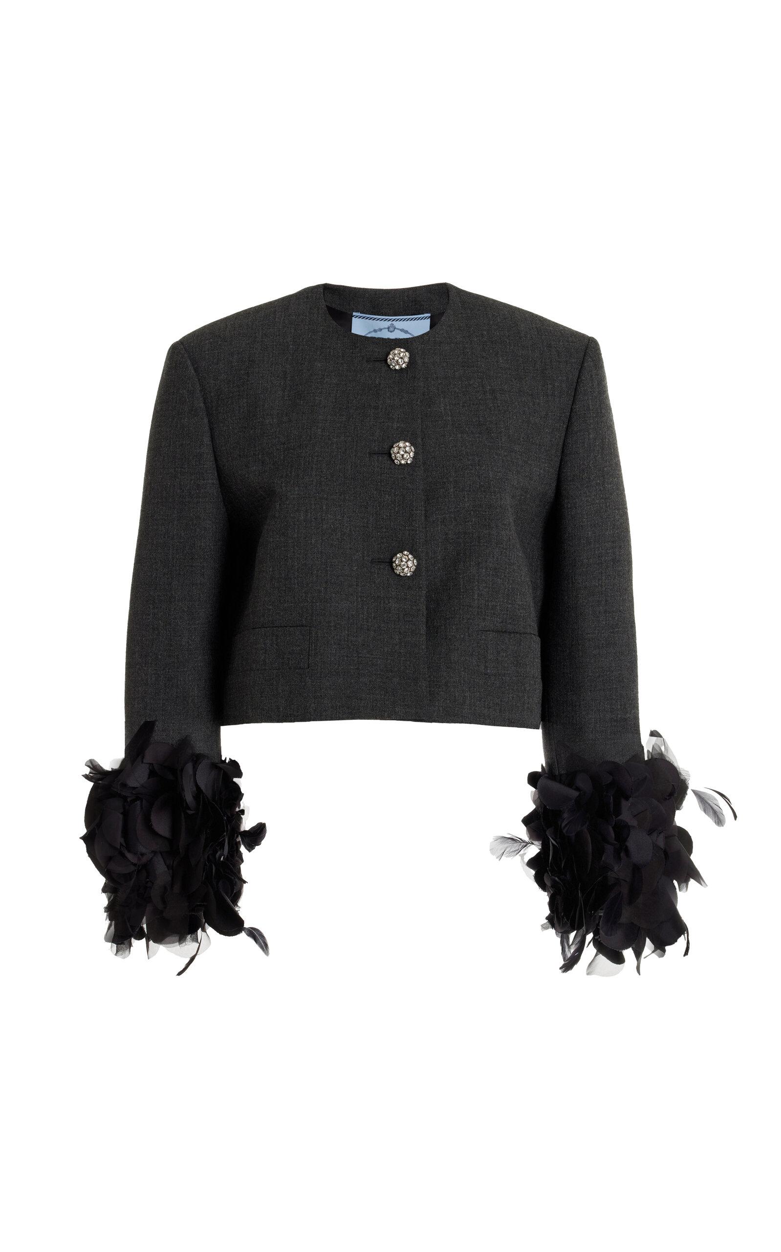 Prada Feather-Embellished Wool Jacket - Moda Operandi by PRADA