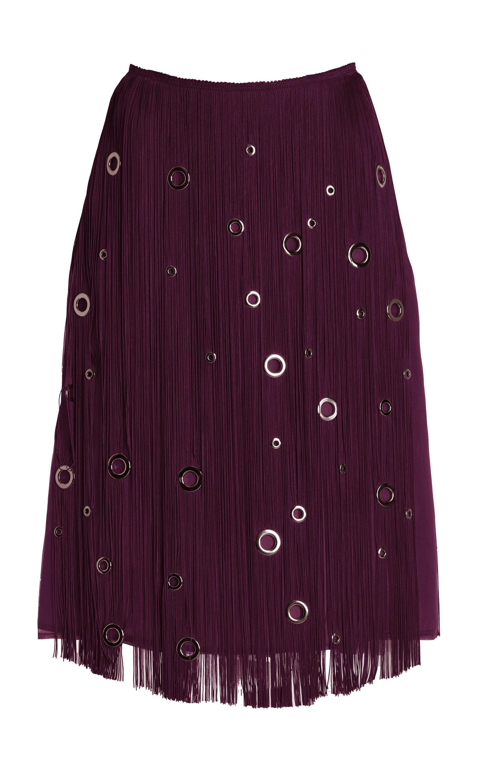 Prada Hand-Studded Fringe Midi Skirt - Moda Operandi by PRADA
