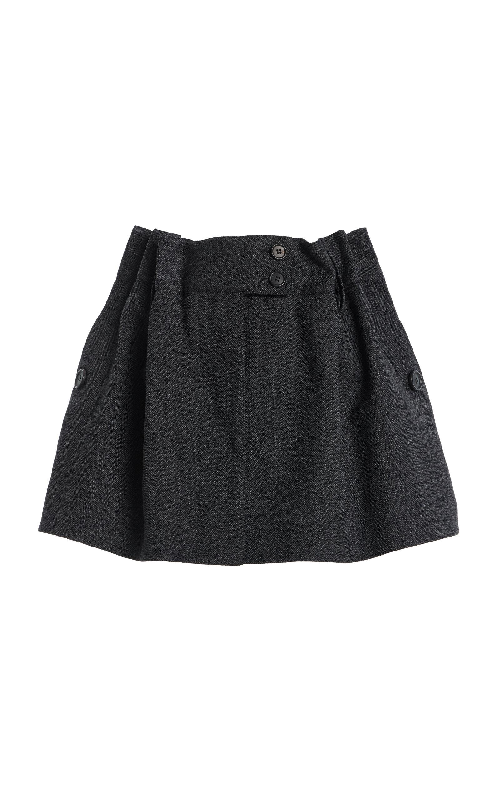 Prada Herringbone Cotton Mini Skirt - Moda Operandi by PRADA