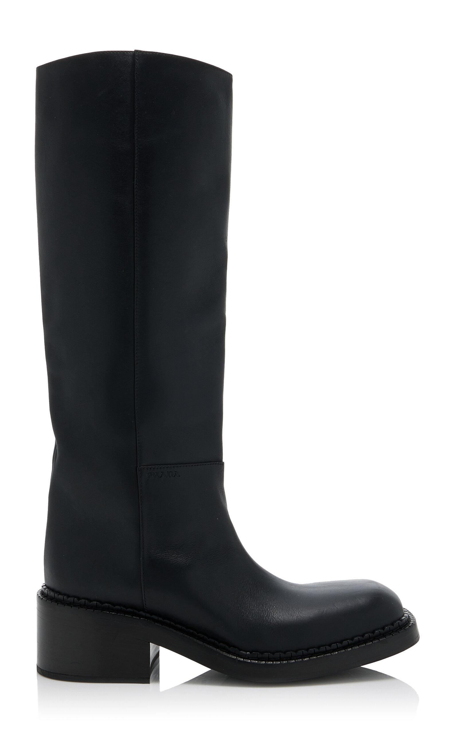 Prada Leather Knee Boots                     - Moda Operandi by PRADA