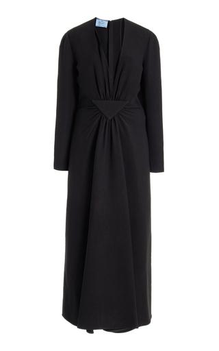 Prada Long Deep V-Neck Cady Maxi Dress - Moda Operandi by PRADA