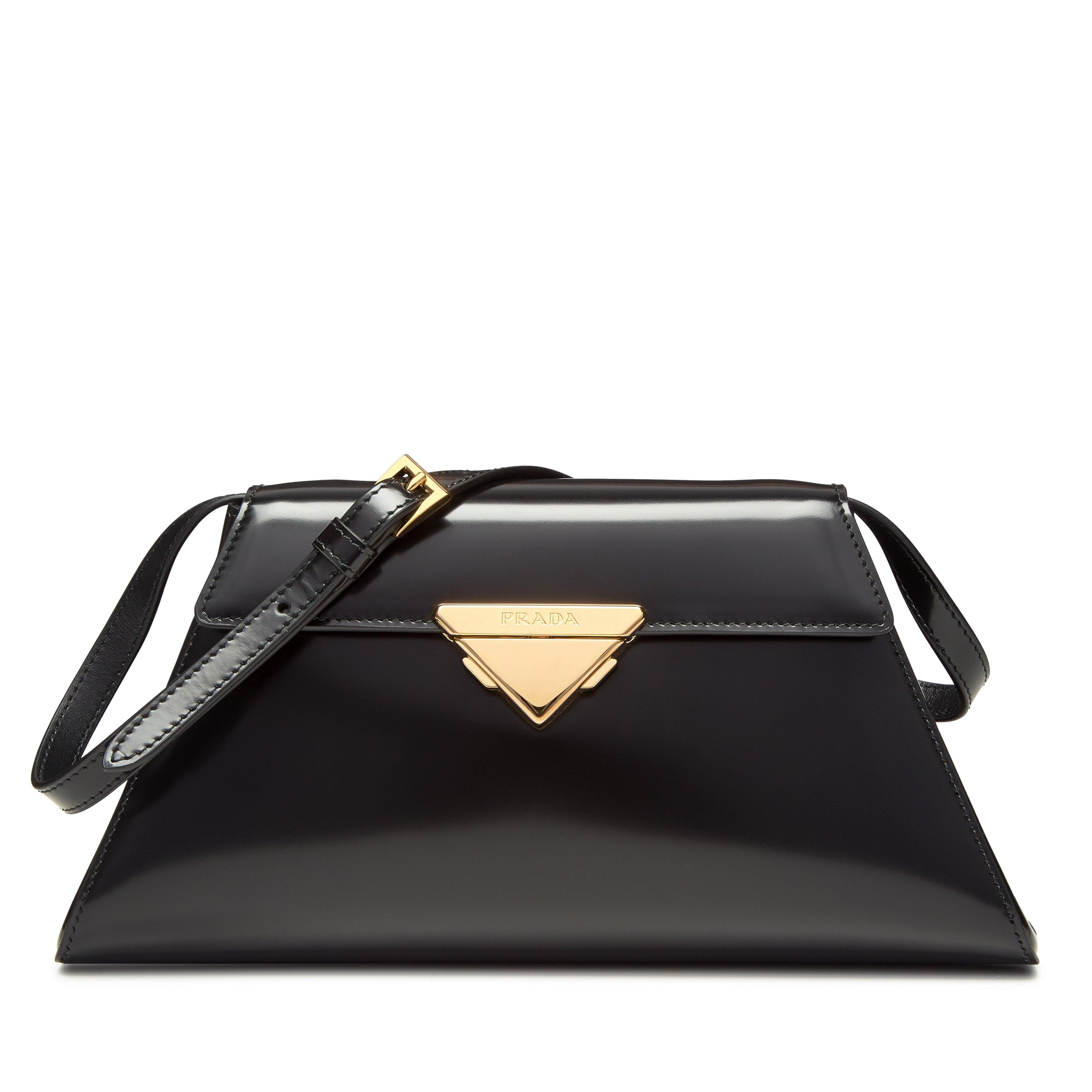Prada - Medium Brushed Leather Handbag - (Black) by PRADA