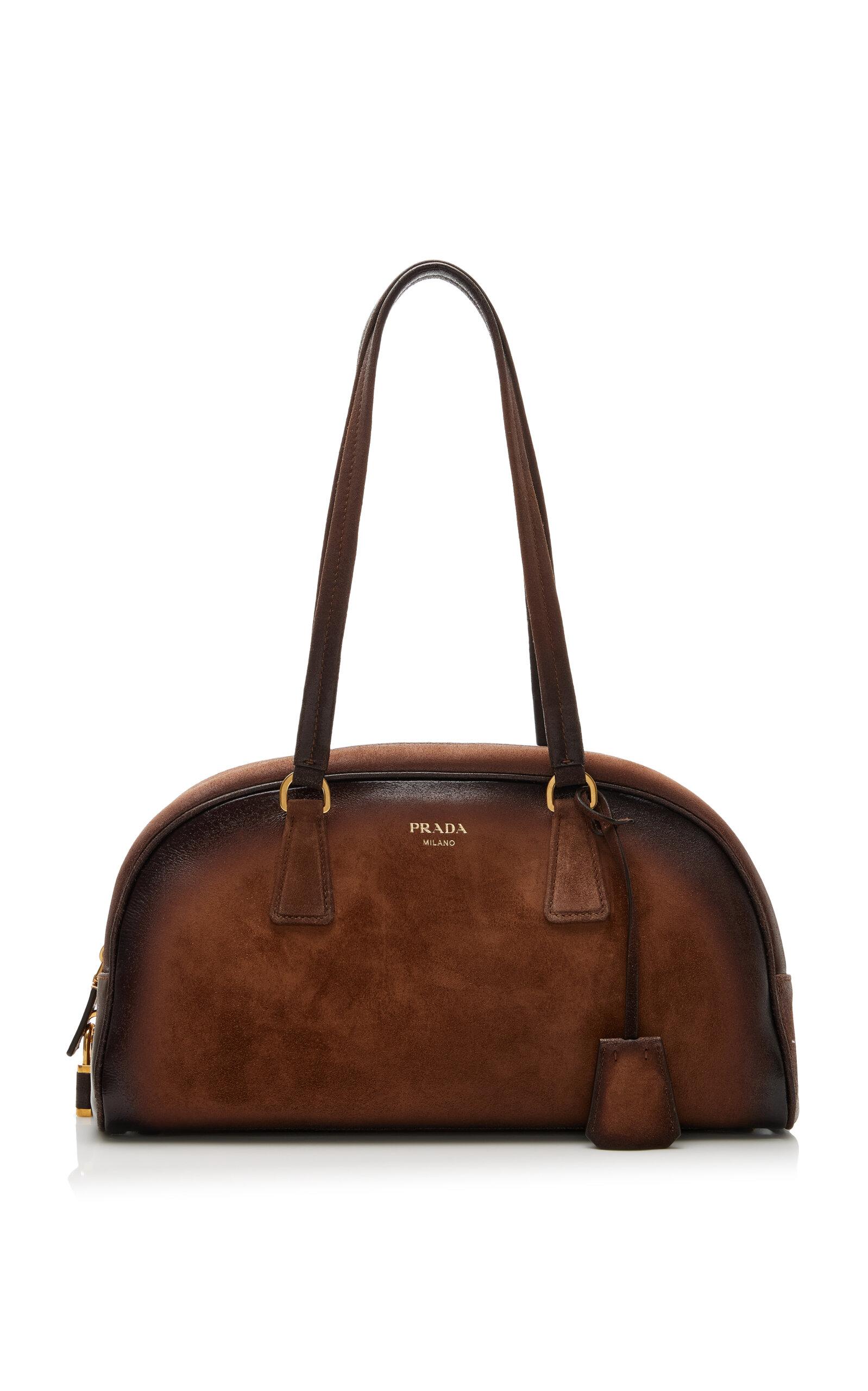 Prada Medium Suede Bowling Bag - Moda Operandi by PRADA