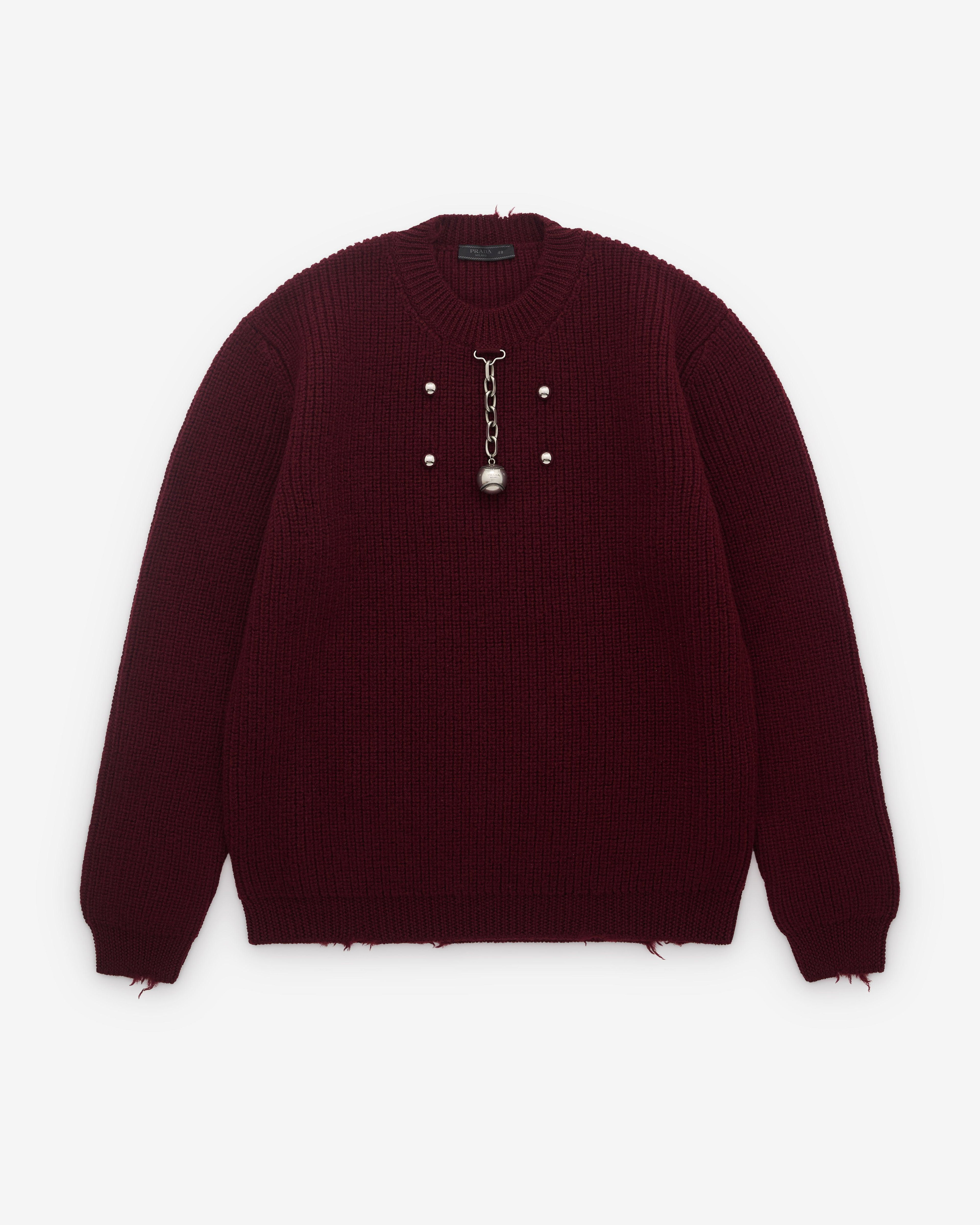 Prada - Men’s Baseball Chain Knit - (Burgundy) by PRADA