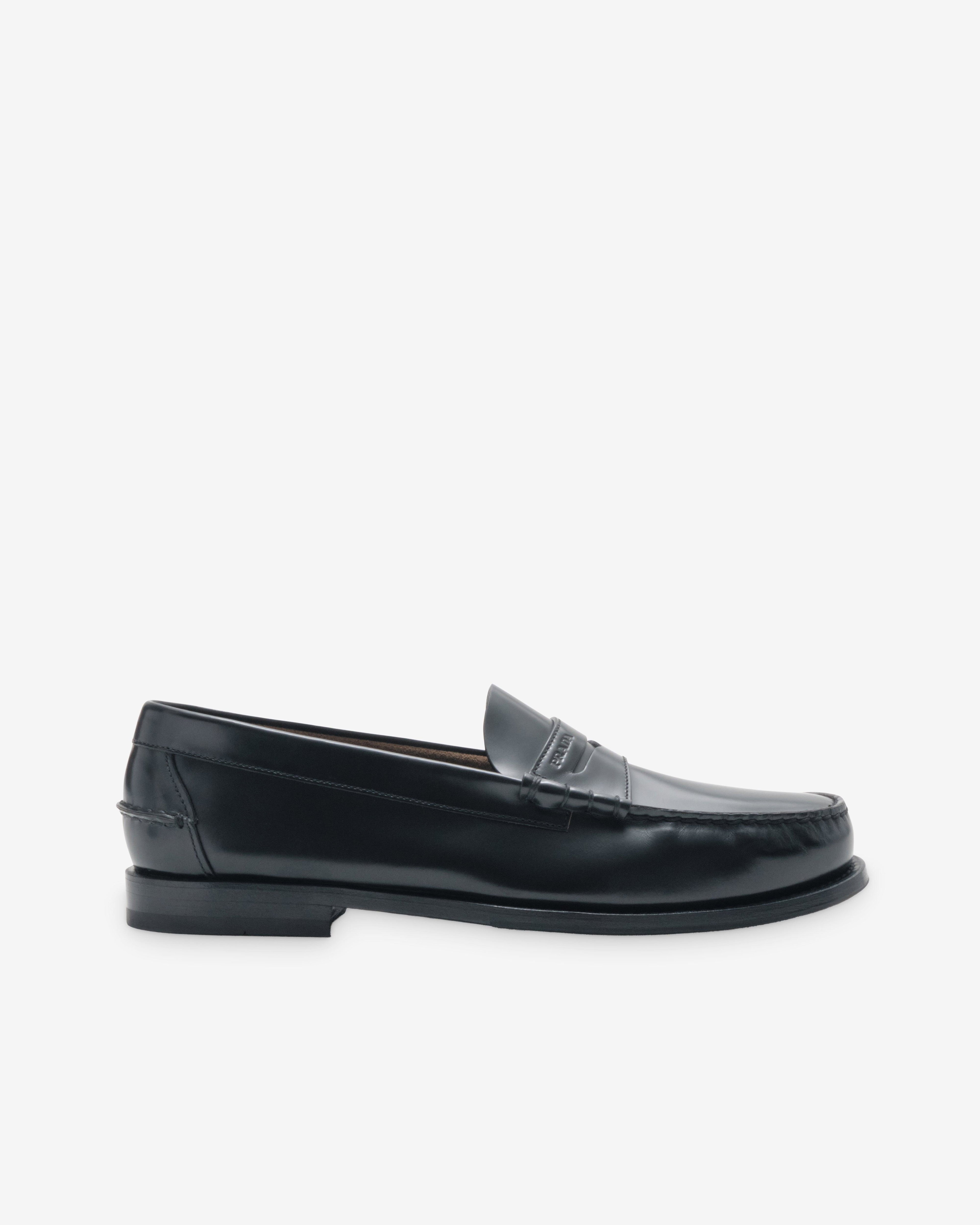 Prada - Men's Brushed Leather Loafers - (Black) by PRADA