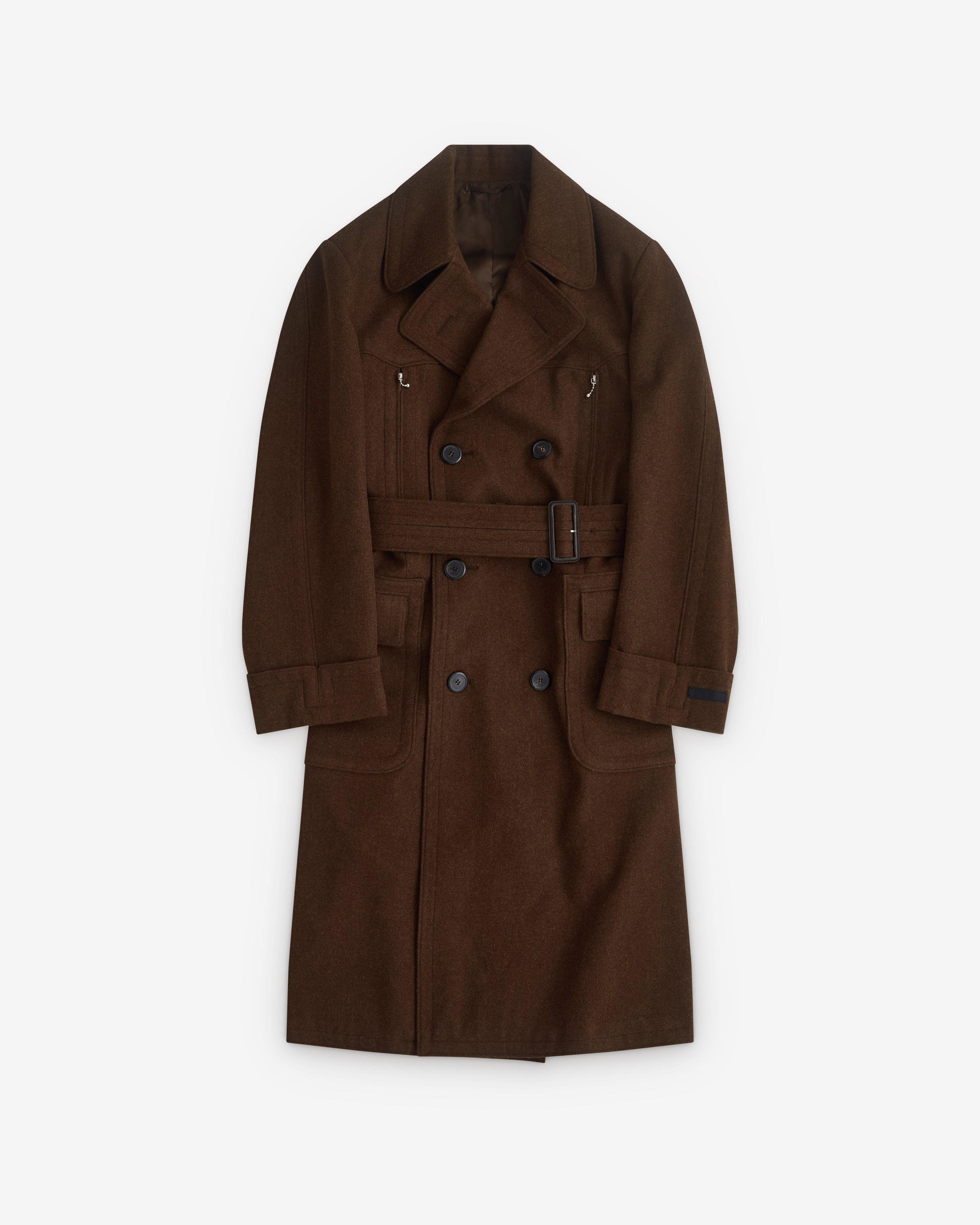 Prada - Men’s Double Breasted Coat - (Brown) by PRADA