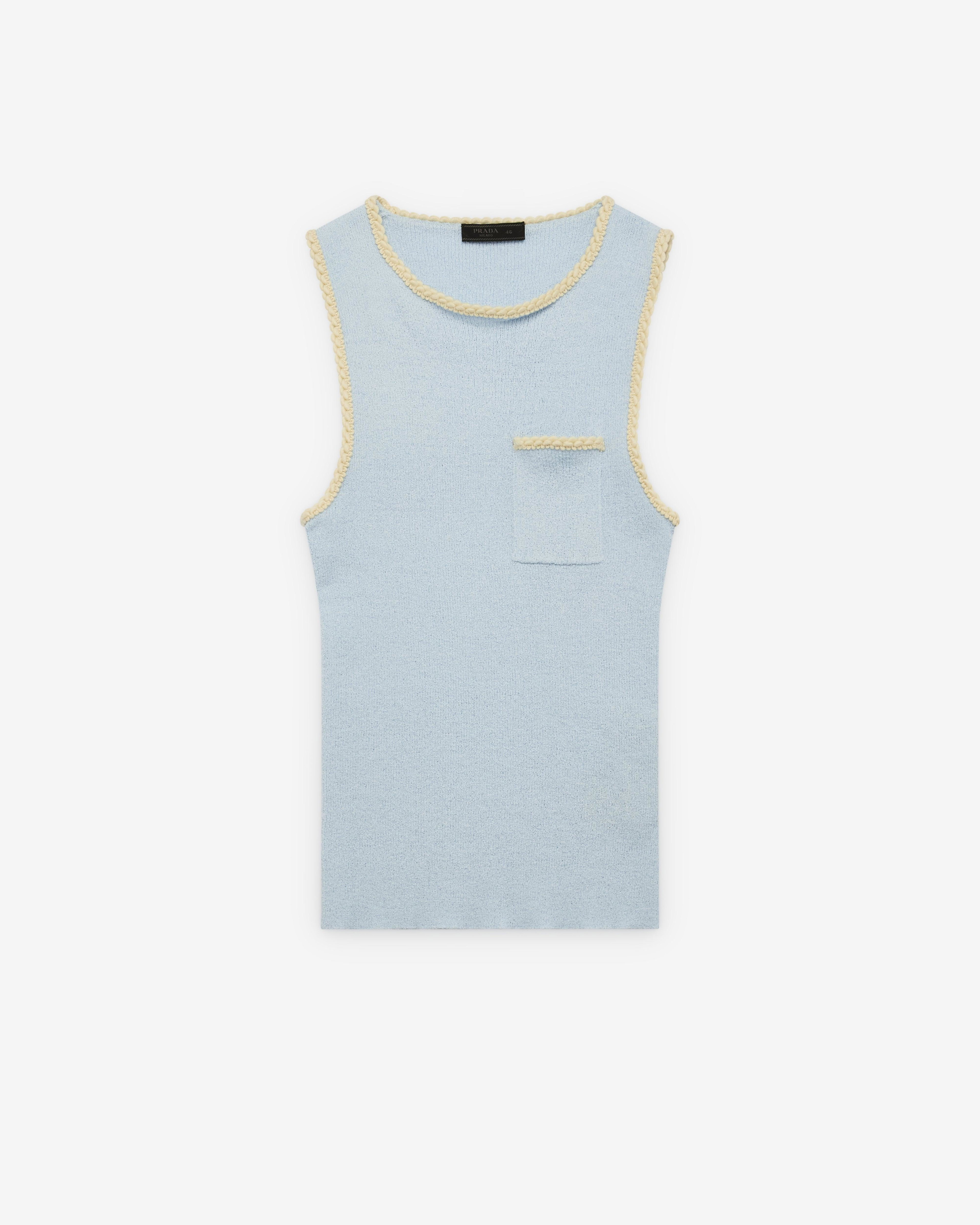 Prada - Men's Embroidered Cotton Tank Top - (Sky Blue) by PRADA