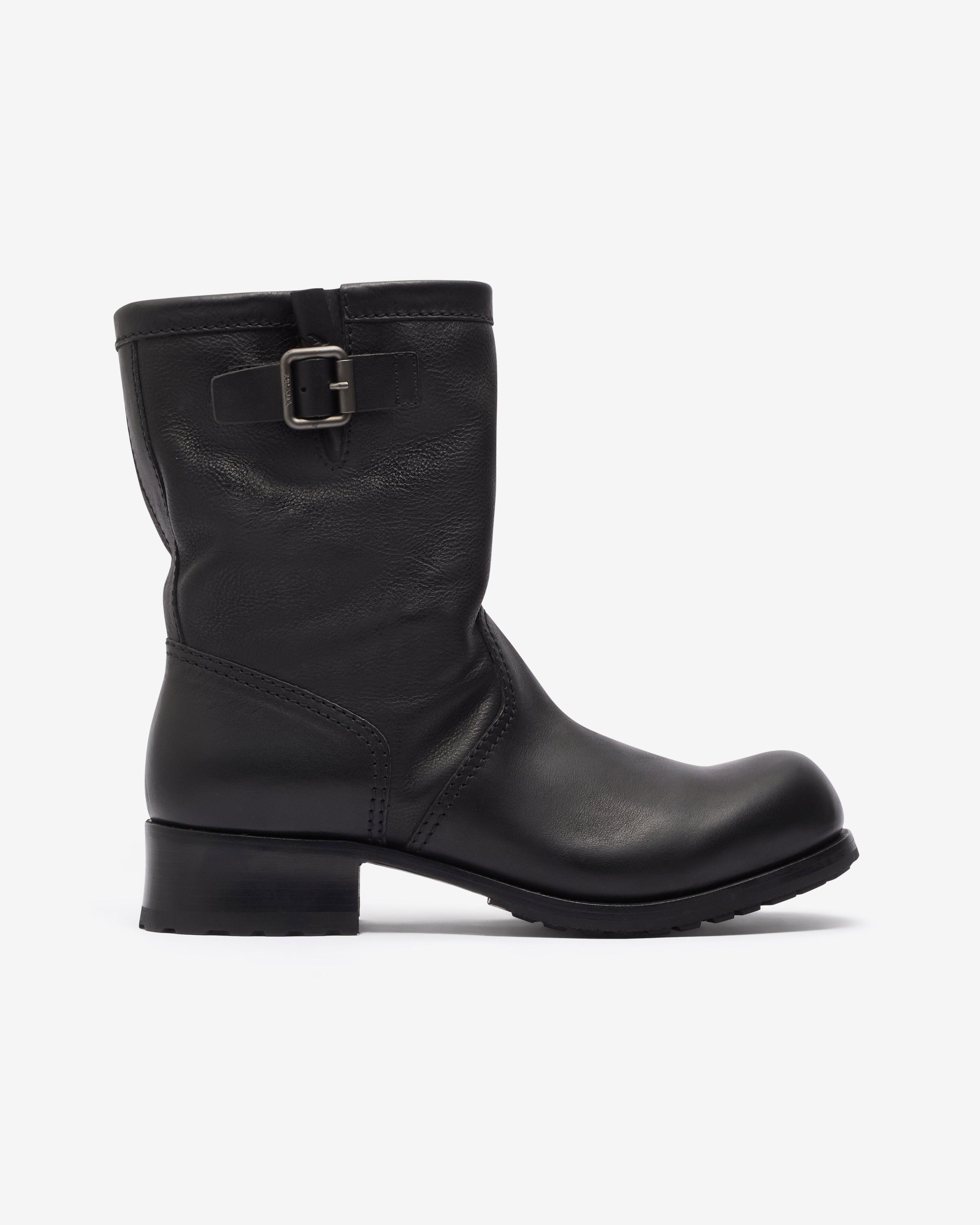 Prada - Men's Leather Mid-Calf Boots - (Black) by PRADA