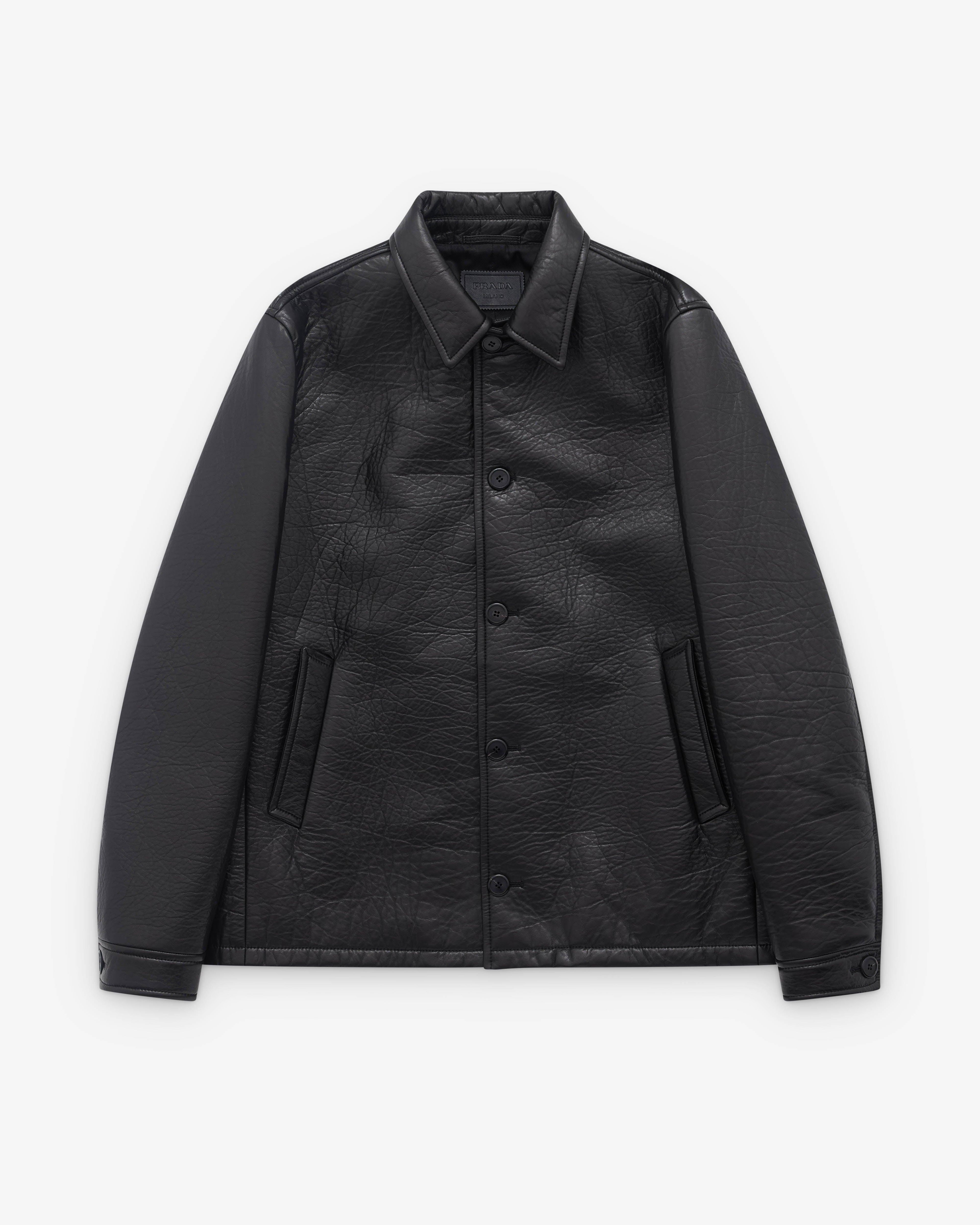 Prada - Men’s Nappa Leather Caban Jacket - (Black) by PRADA