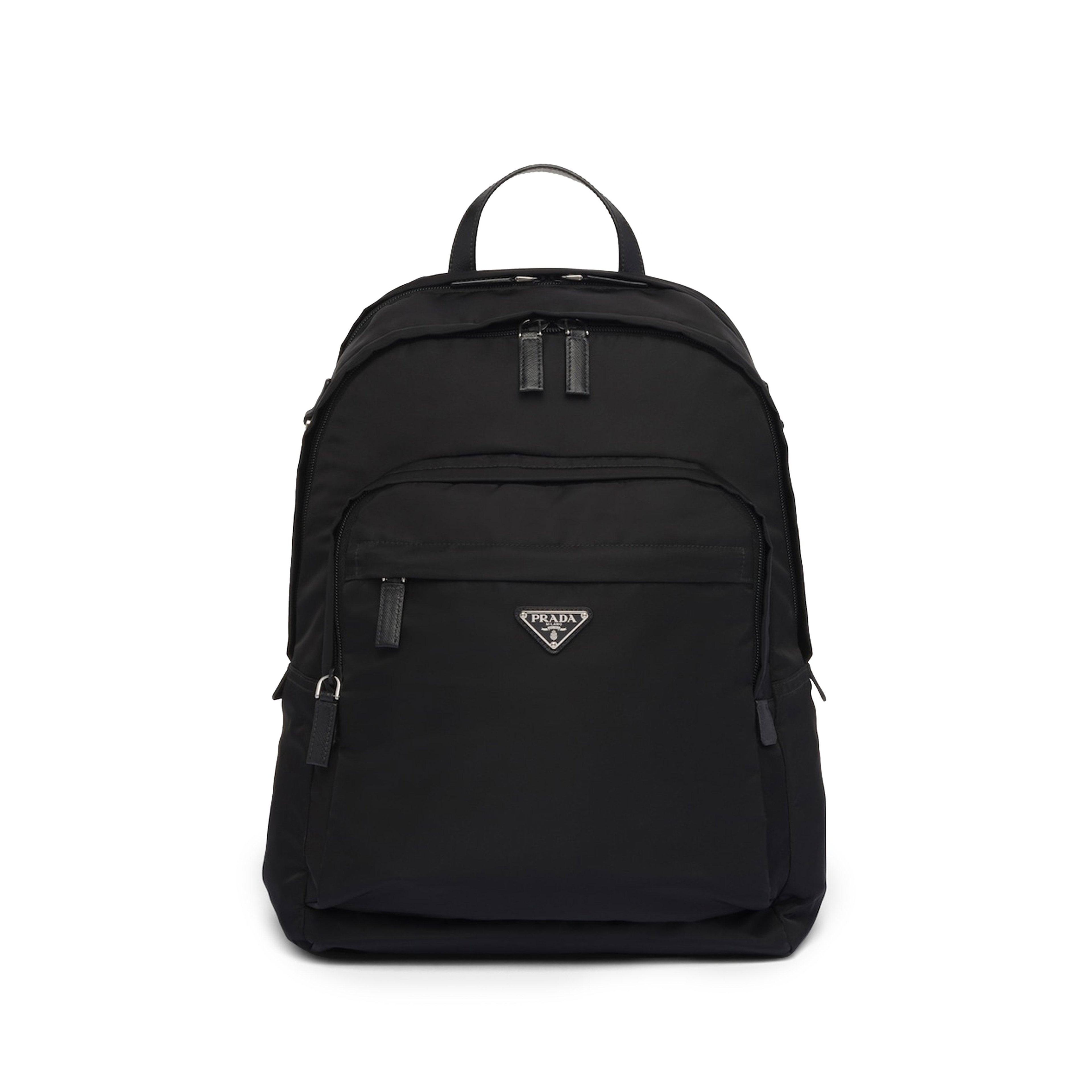 Prada - Men's Re-Nylon and Saffiano Leather Backpack - (Black) by PRADA