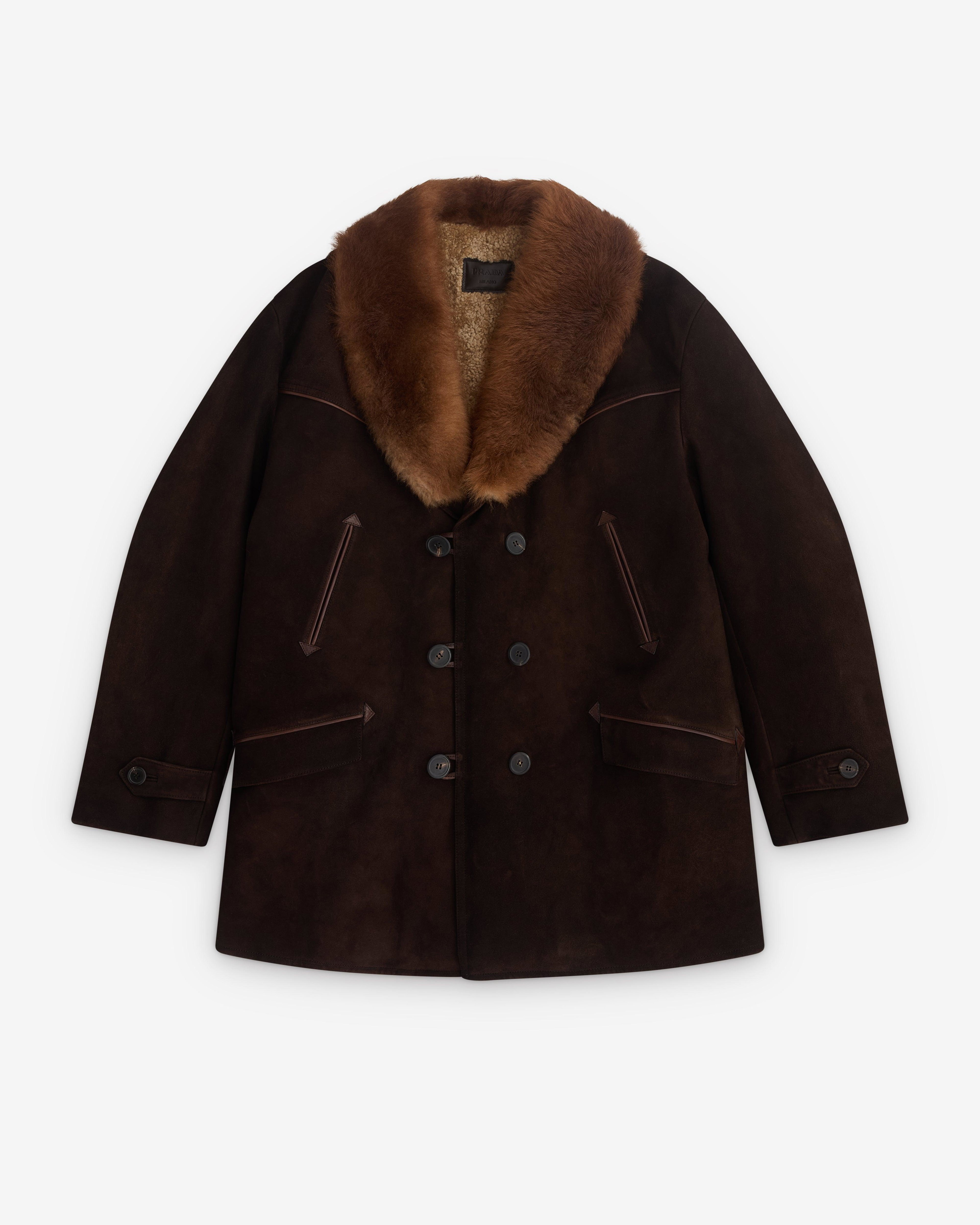 Prada - Men’s Suede Coat - (Brown) by PRADA