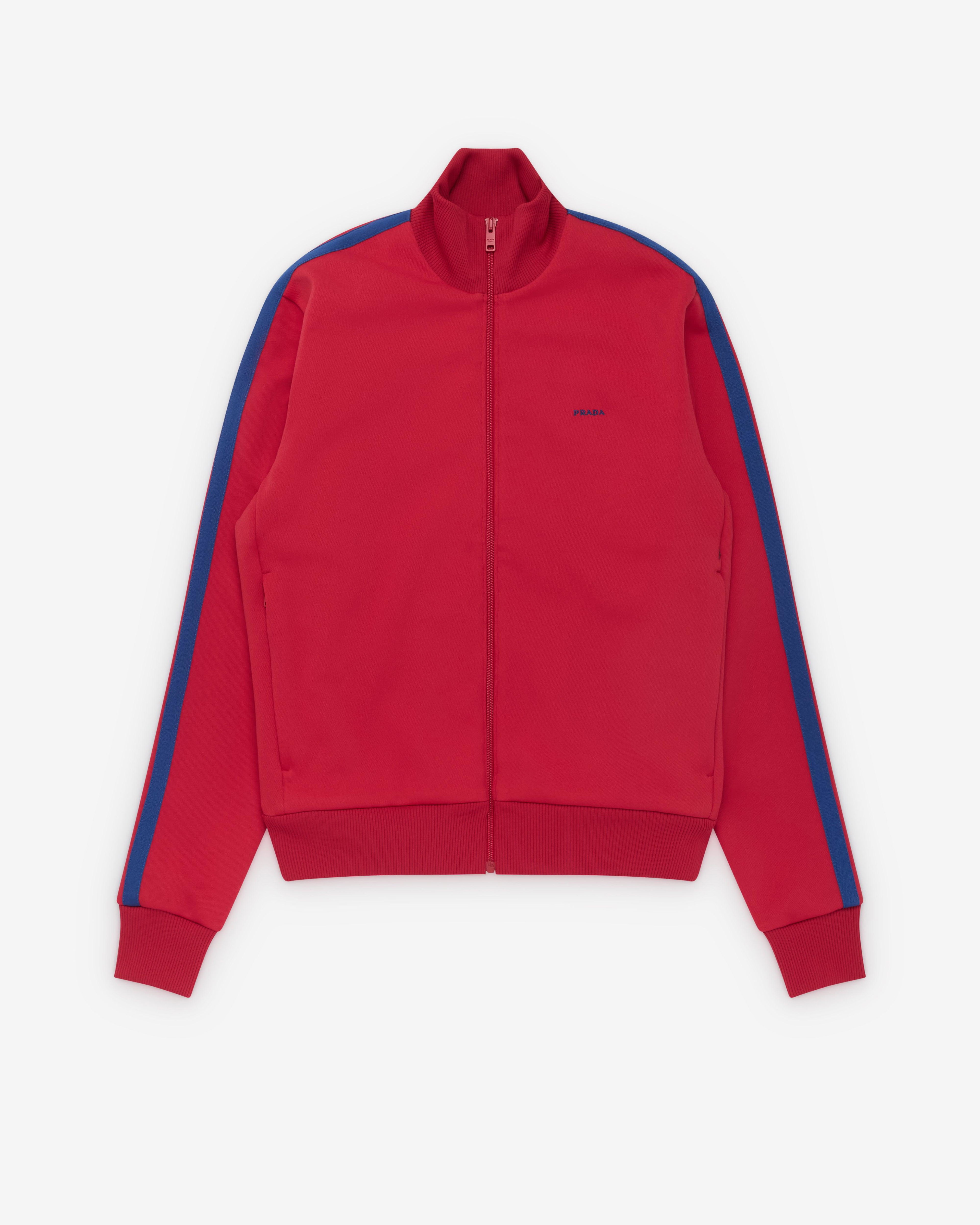 Prada - Men's Technical Fabric Blouson Jacket - (Red/Bright Blue) by PRADA