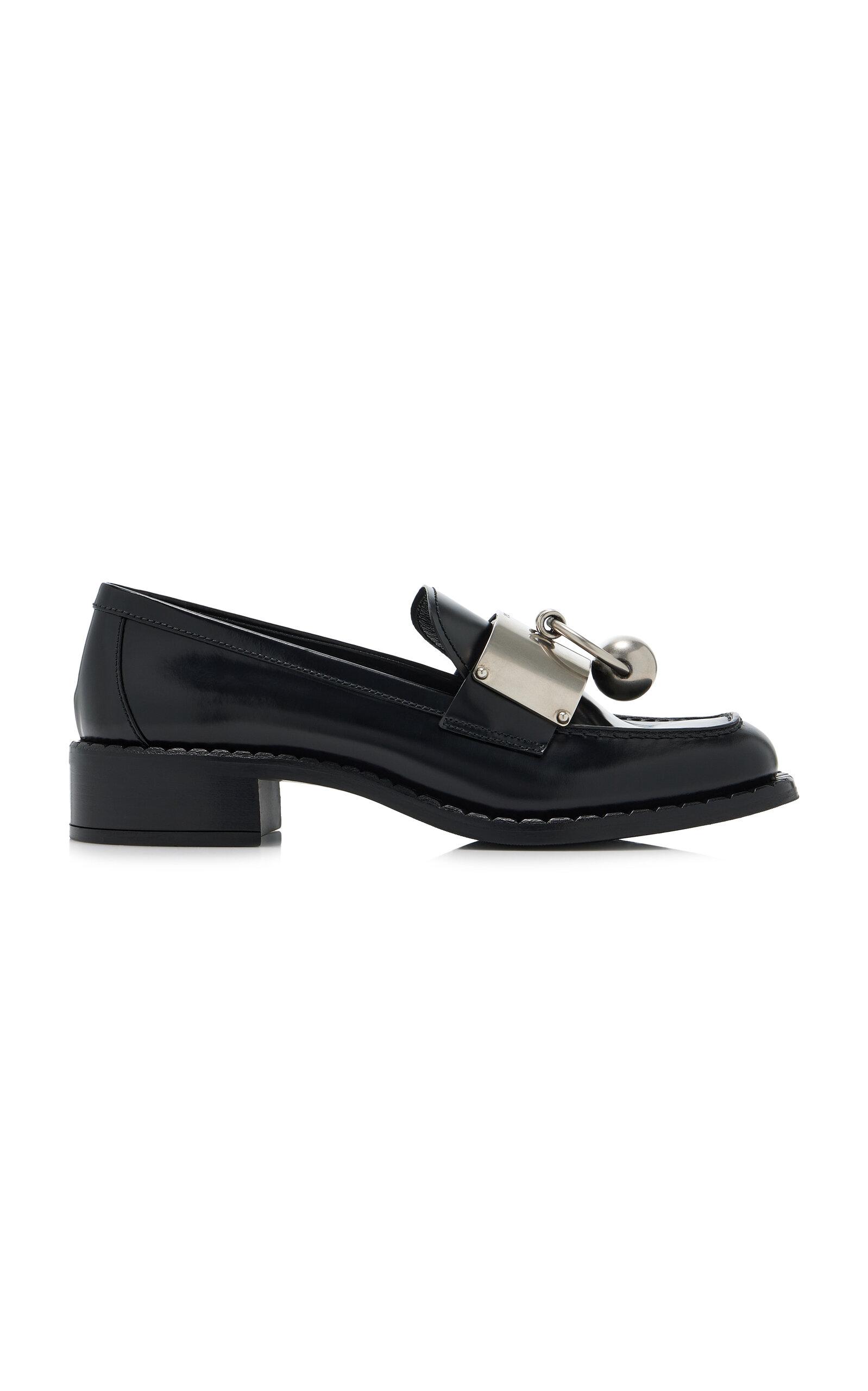 Prada Metal-Detailed Leather Loafers - Moda Operandi by PRADA Prada Metal-Detailed Leather Loafers - Moda Operandi by PRADA