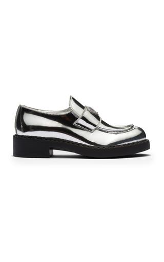 Prada Metallic Leather Loafers - Moda Operandi by PRADA