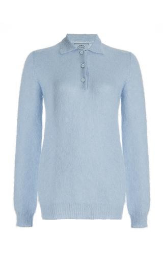 Prada Mohair-Blend Knit Polo Top - Moda Operandi by PRADA