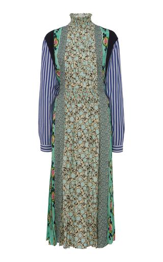 Prada Patchwork Smocked Crepe Midi Dress - Moda Operandi by PRADA