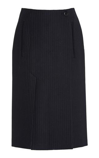 Prada Pinstriped Wool Midi Skirt - Moda Operandi by PRADA