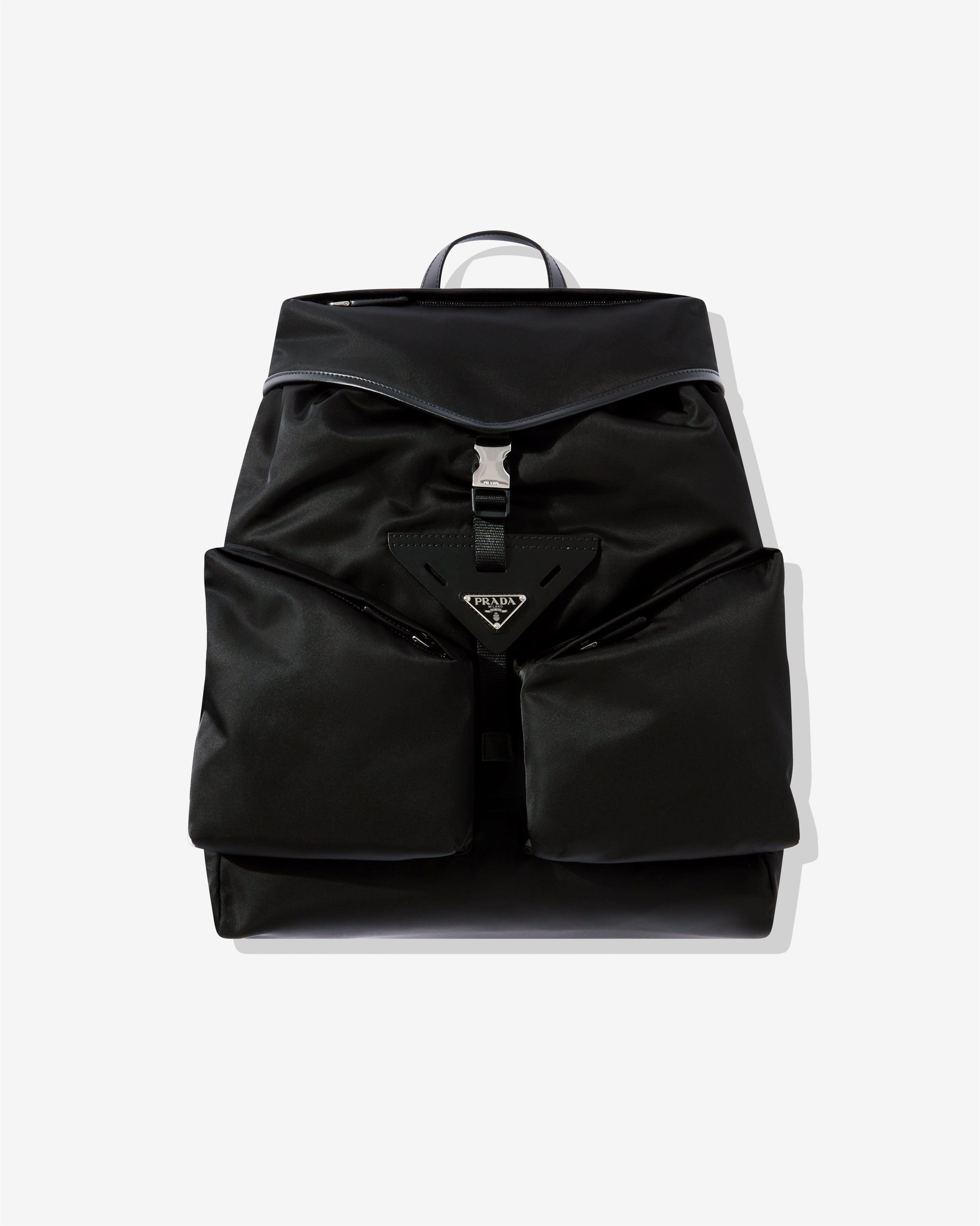 Prada - Re-Nylon and Leather Backpack - (Black) by PRADA