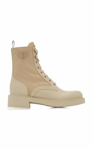 Prada Re-Nylon and Leather Lace-Up Boots - Moda Operandi by PRADA