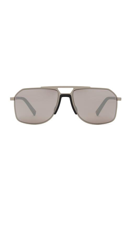 Prada Rectangular Sunglasses in Metallic Silver by PRADA