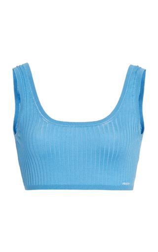 Prada Ribbed Silk Cropped Bra Top - Moda Operandi by PRADA