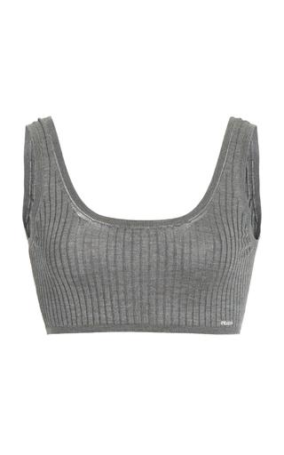 Prada Ribbed Silk Cropped Bra Top - Moda Operandi by PRADA
