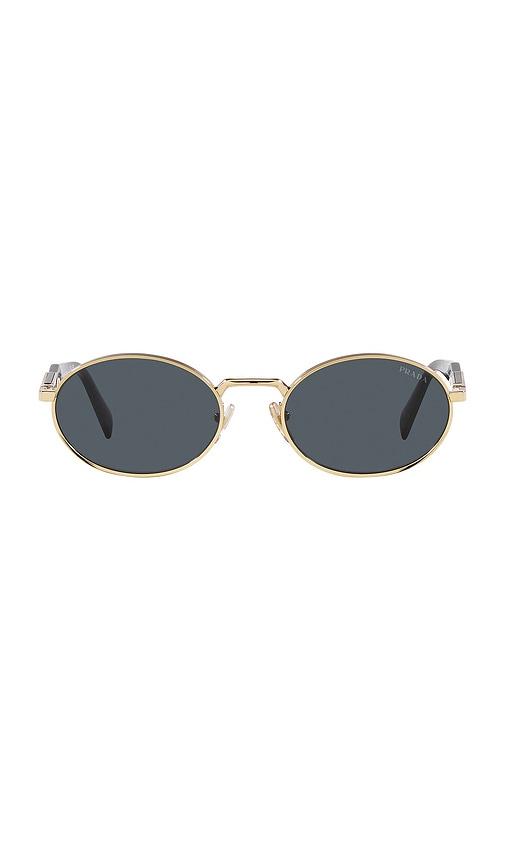 Prada Round Sunglasses in Metallic Gold by PRADA