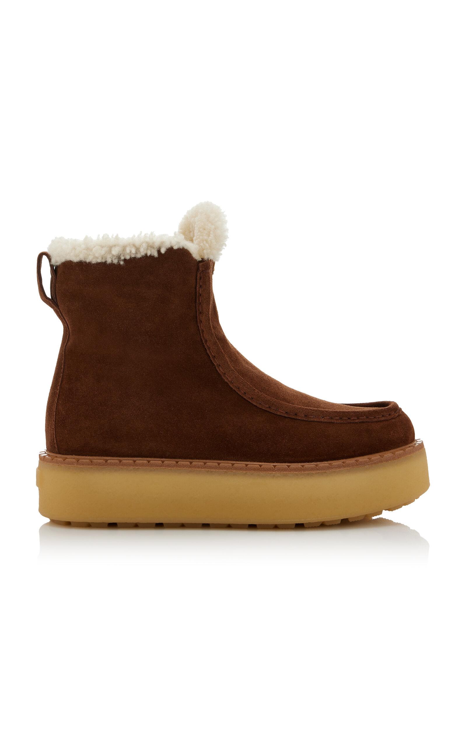 Prada Shearling Ankle Boots - Moda Operandi by PRADA