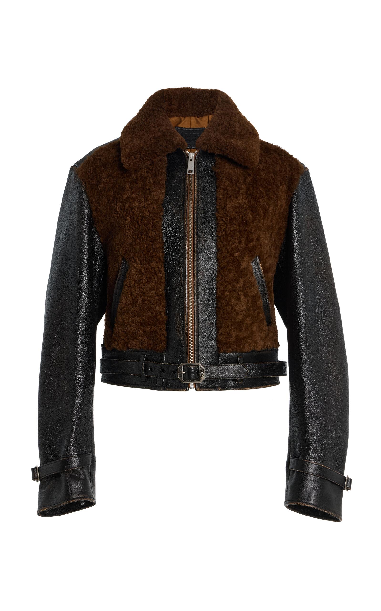 Prada Shearling-Trimmed Leather Jacket - Moda Operandi by PRADA