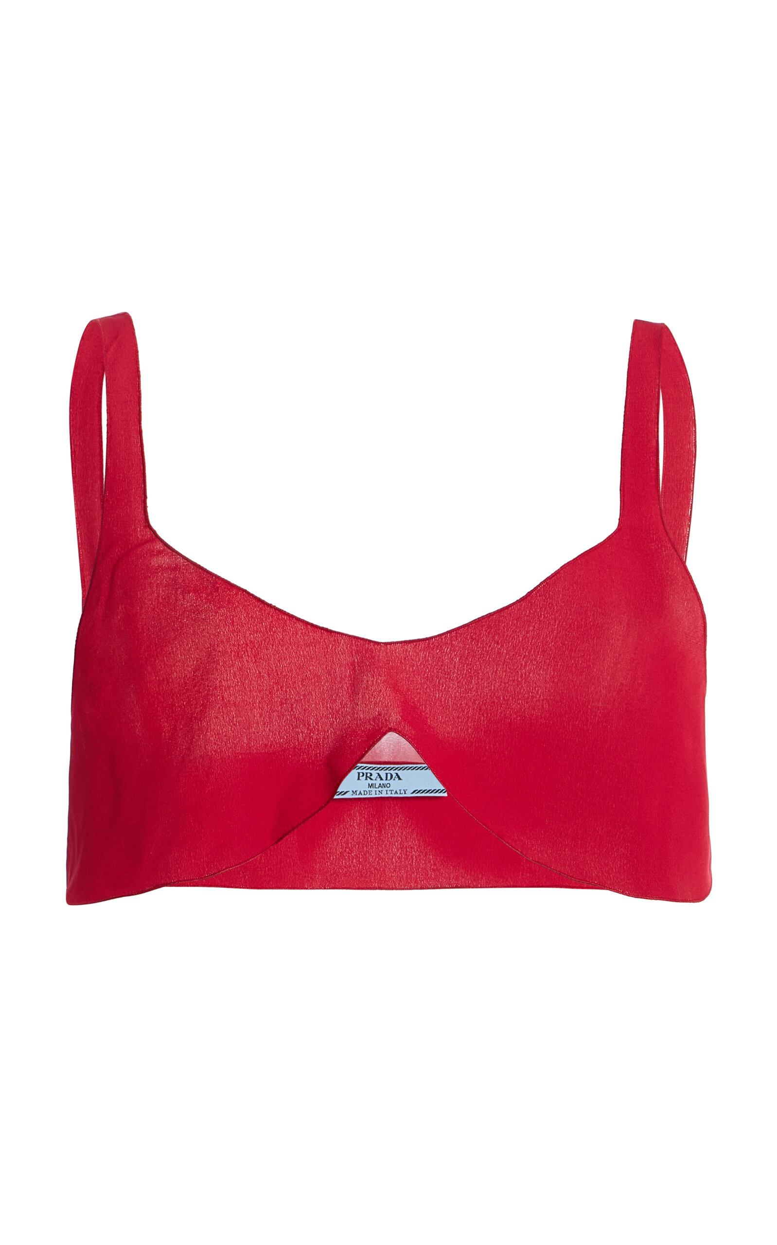 Prada Silk Crepe de Chine Cropped Top - Moda Operandi by PRADA