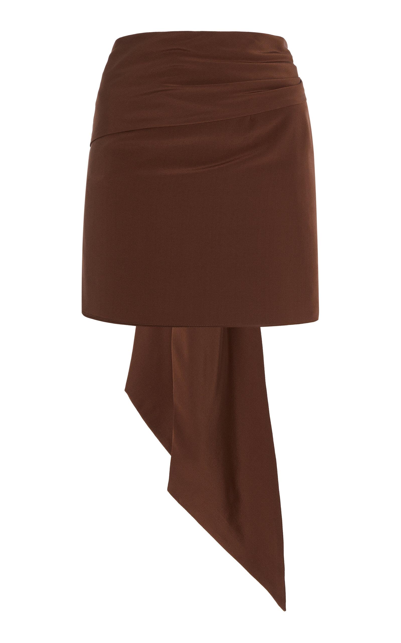 Prada Silk Crepe de Chine Mini Wrap Skirt - Moda Operandi by PRADA